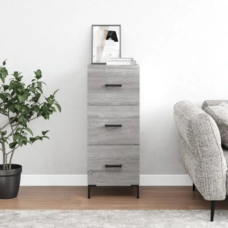 Moderne Dressoir met Metalen Poten en Behandeld Hout - Grijs sonoma / 1 - Dressoirs & buffetkasten