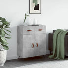 Moderne dressoir met metalen poten en bewerkt hout - Betongrijs / 1 - Dressoirs & buffetkasten