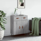 Moderne dressoir met metalen poten en bewerkt hout - Grijs sonoma / 1 - Dressoirs & buffetkasten