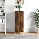Moderne Dressoir met metalen poten en bewerkt hout in grijs sonoma - Gerookt eiken / 1 - Dressoirs & buffetkasten