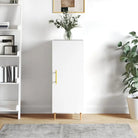 Moderne Dressoir met metalen poten en bewerkt hout in grijs sonoma - Hoogglans wit / 1 - Dressoirs & buffetkasten
