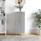 Moderne Dressoir met metalen poten en bewerkt hout in grijs sonoma - Grijs sonoma / 1 - Dressoirs & buffetkasten
