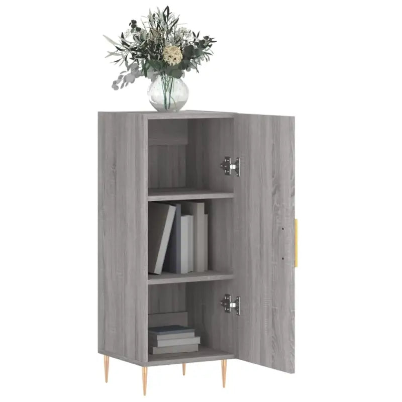Moderne Dressoir met metalen poten en bewerkt hout in grijs sonoma - Dressoirs & buffetkasten