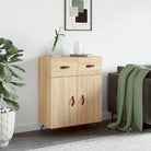 Moderne dressoir met metalen poten en bewerkt hout - Sonoma eiken / 1 - Dressoirs & buffetkasten