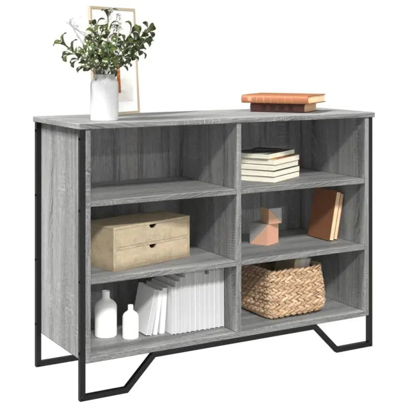 Moderne dressoir met metalen poten en bewerkt hout voor een tijdloze uitstraling - Grijs sonoma / 1 / 101 cm