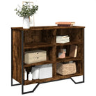 Moderne dressoir met metalen poten en bewerkt hout voor een tijdloze uitstraling - Gerookt eiken / 1 / 91 cm