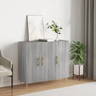 Moderne dressoir met metalen poten en bewerkt hout voor een tijdloze uitstraling - Grijs sonoma / 1 - Dressoirs &