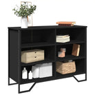 Moderne dressoir met metalen poten en bewerkt hout voor een tijdloze uitstraling - Zwart / 1 / 101 cm - Dressoirs &