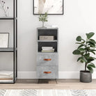 Moderne dressoir met metalen poten en bewerkt hout voor een tijdloze uitstraling - Betongrijs / 1 - Dressoirs &