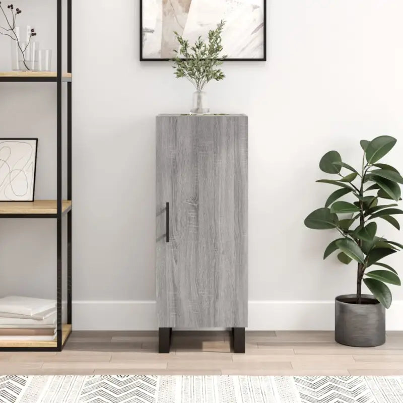 Moderne dressoir met metalen poten en bewerkt hout voor een tijdloze look - Grijs sonoma / 1 - Dressoirs & buffetkasten