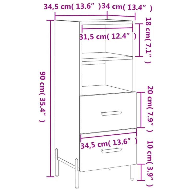 Moderne dressoir met metalen poten en bewerkt hout voor een tijdloze uitstraling - Dressoirs & buffetkasten