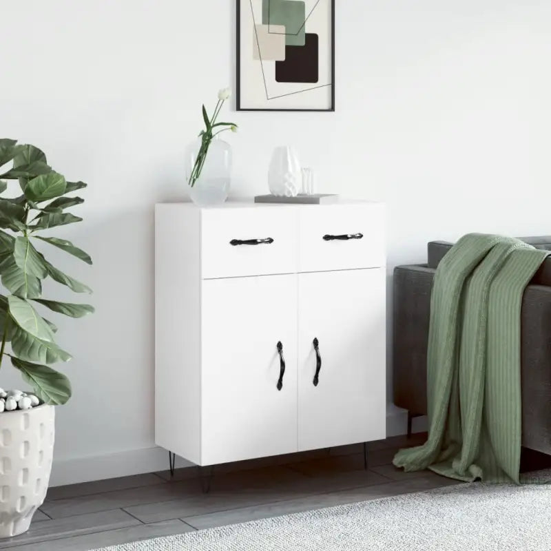 Moderne dressoir met metalen poten en bewerkt hout voor een tijdloze uitstraling - Hoogglans wit / 1 - Dressoirs &