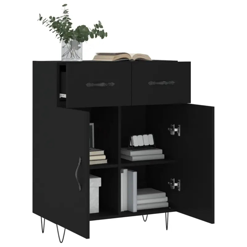 Moderne dressoir met metalen poten en bewerkt hout voor een tijdloze uitstraling - Dressoirs & buffetkasten