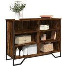 Moderne dressoir met metalen poten en bewerkt hout voor een tijdloze uitstraling - Gerookt eiken / 1 / 101 cm