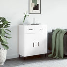 Moderne dressoir met metalen poten en bewerkt hout voor een tijdloze look - Hoogglans wit / 1 - Dressoirs & buffetkasten
