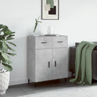 Moderne dressoir met metalen poten en bewerkt hout voor een tijdloze look - Betongrijs / 1 - Dressoirs & buffetkasten