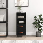 Moderne dressoir met metalen poten en bewerkt hout voor een tijdloze uitstraling - Zwart / 1 - Dressoirs & buffetkasten