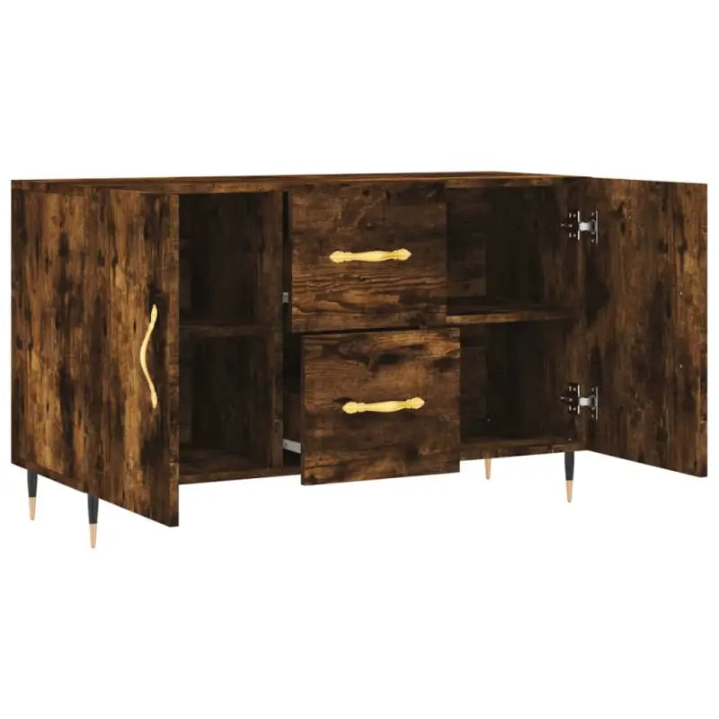 Moderne dressoir met metalen poten en bewerkt hout voor thuis - Dressoirs & buffetkasten