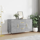 Moderne dressoir met metalen poten en bewerkt hout voor thuis - Betongrijs / 1 - Dressoirs & buffetkasten