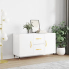 Moderne dressoir met metalen poten en bewerkt hout voor thuis - Wit / 1 - Dressoirs & buffetkasten