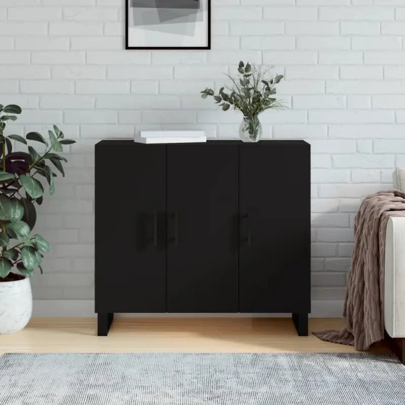 Moderne dressoir met metalen poten van bewerkt hout voor een tijdloze uitstraling - Zwart / 1 - Dressoirs & buffetkasten