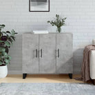 Moderne dressoir met metalen poten van bewerkt hout voor een tijdloze uitstraling - Betongrijs / 1 - Dressoirs &