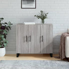 Moderne dressoir met metalen poten van bewerkt hout voor een tijdloze uitstraling - Grijs sonoma / 1 - Dressoirs &