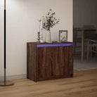 Moderne dressoir met RGB LED-verlichting en bewerkt hout - Dressoirs & buffetkasten