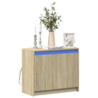 Moderne dressoir met RGB LED-verlichting en bewerkt hout - Sonoma eiken / 1 - Dressoirs & buffetkasten