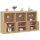 Moderne dressoir met rgb led-verlichting en duurzaam bewerkt hout - Sonoma eiken / 1 - Dressoirs & buffetkasten