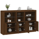 Moderne dressoir met rgb led-verlichting en duurzaam bewerkt hout - bruin eikenkleur / 1 - Dressoirs & buffetkasten