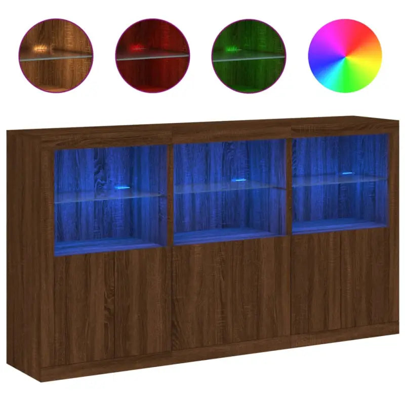 Moderne dressoir met rgb led-verlichting en duurzaam bewerkt hout - Dressoirs & buffetkasten