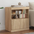 Moderne dressoir met rgb led-verlichting en duurzame bewerkte hout - Sonoma eiken / 1 - Dressoirs & buffetkasten
