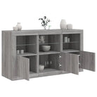 Moderne dressoir met rgb led-verlichting en hoogwaardig bewerkt hout - Grijs sonoma / 1 - Dressoirs & buffetkasten