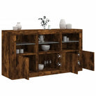 Moderne dressoir met rgb led-verlichting en hoogwaardig bewerkt hout - Gerookt eiken / 1 - Dressoirs & buffetkasten