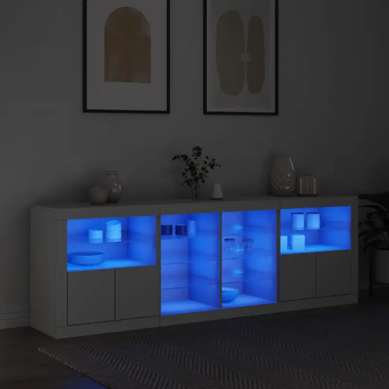 Moderne dressoir met rgb led-verlichting en hoogwaardig bewerkt hout - Wit / 1 - Dressoirs & buffetkasten