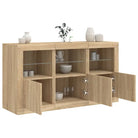 Moderne dressoir met rgb led-verlichting en hoogwaardig bewerkt hout - Sonoma eiken / 1 - Dressoirs & buffetkasten