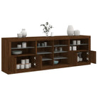 Moderne dressoir met rgb led-verlichting en hoogwaardig bewerkt hout - bruin eikenkleur / 1 - Dressoirs & buffetkasten