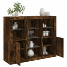 Moderne dressoirs met LED-verlichting en bewerkt hout voor elke stijl - Gerookt eiken / 3 - Dressoirs & buffetkasten