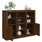 Moderne dressoirs met LED-verlichting en bewerkt hout voor elke stijl - bruin eikenkleur / 3 - Dressoirs & buffetkasten