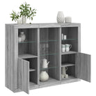 Moderne dressoirs met LED-verlichting en bewerkt hout voor elke stijl - Grijs sonoma / 3 - Dressoirs & buffetkasten