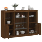 Moderne dressoirs met LED-verlichting van bewerkt hout - bruin eikenkleur / 3 - Dressoirs & buffetkasten