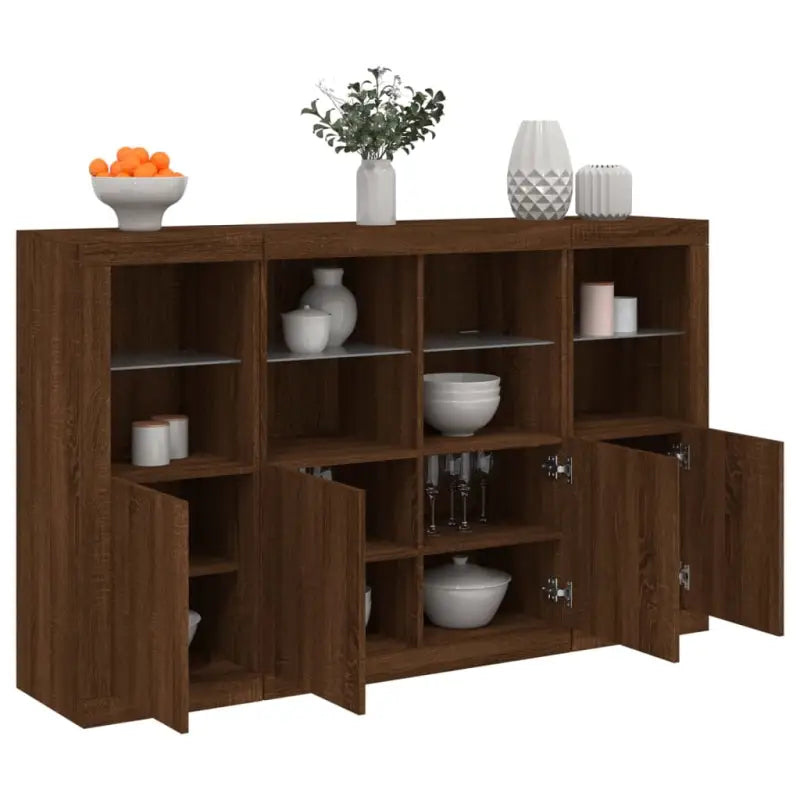 Moderne dressoirs van bewerkt hout met LED-verlichting - Dressoirs & buffetkasten