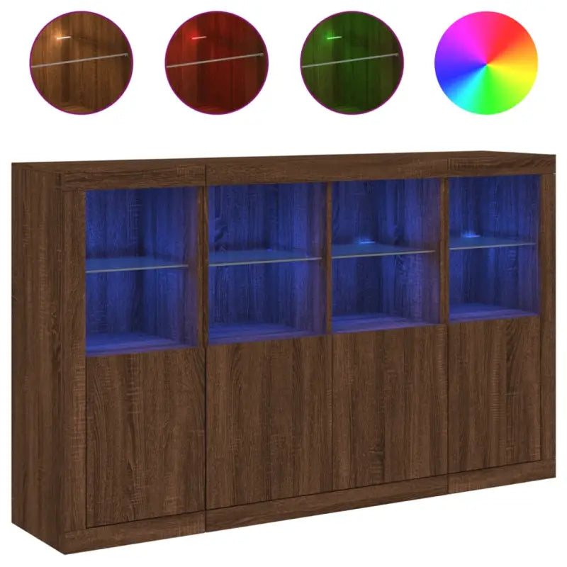 Moderne dressoirs van bewerkt hout met LED-verlichting - Dressoirs & buffetkasten