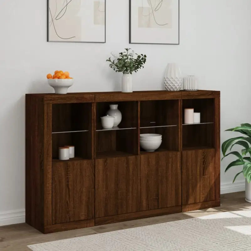 Moderne dressoirs van bewerkt hout met LED-verlichting - Dressoirs & buffetkasten