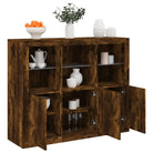 Moderne dressoirs van bewerkt hout met LED-verlichting for een stijlvolle kamer - Gerookt eiken / 3 - Dressoirs &
