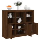 Moderne dressoirs van bewerkt hout met LED-verlichting for een stijlvolle kamer - bruin eikenkleur / 3 - Dressoirs &
