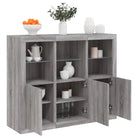Moderne dressoirs van bewerkt hout met LED-verlichting for een stijlvolle kamer - Grijs sonoma / 3 - Dressoirs &