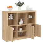 Moderne dressoirs van bewerkt hout met LED-verlichting for een stijlvolle kamer - Sonoma eiken / 3 - Dressoirs &