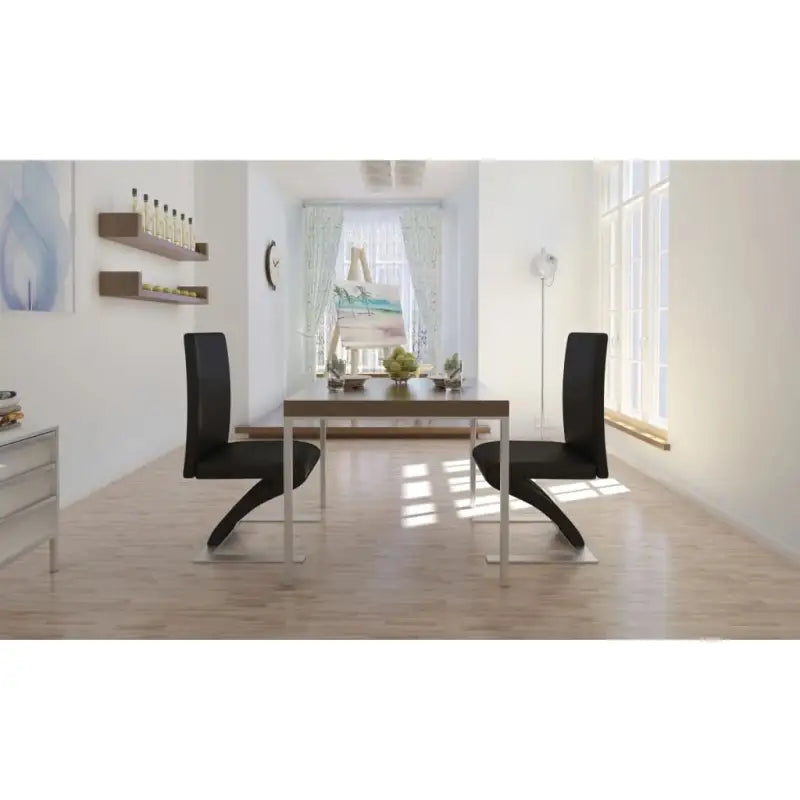 Moderne Eetkamerstoelen met Exquisit Design voor je Keuken of Eetkamer - Zwart / 2 - Eetkamerstoelen